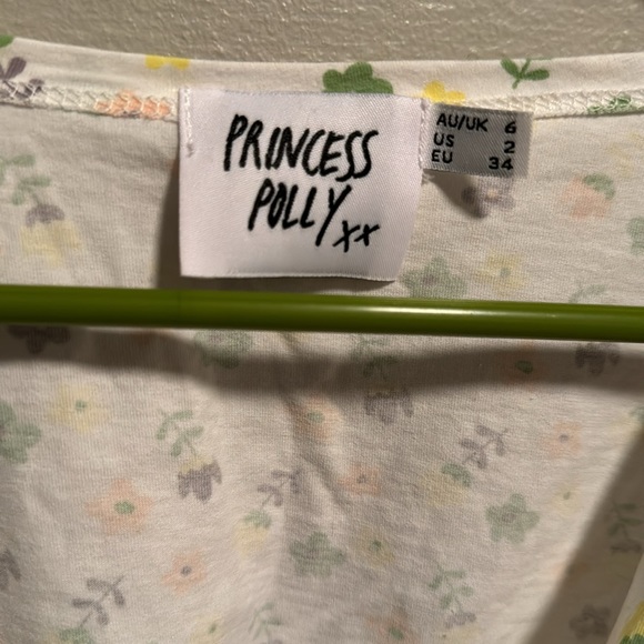 Princess Poly Floral Olly Tie Front Crop Top Size 2 - Picture 5 of 6